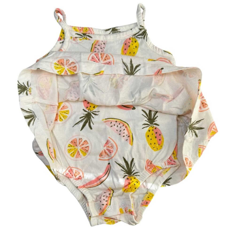 Carters Romper Tank Top Baby Girl Fruit White 12 Months - Picture 4 of 6